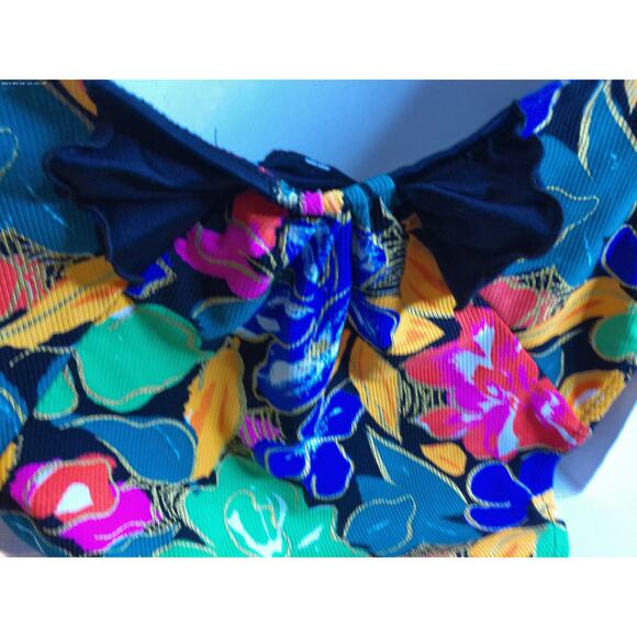 Vintage Brazilian Sunset Neon Floral Bathing Suit READ AS IS - Picture 8 of 8